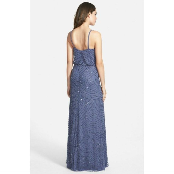 NEW Adrianna Papell Embellished Blouson Gown in Dark Heather [Size 2‎ ] - Picture 12 of 12